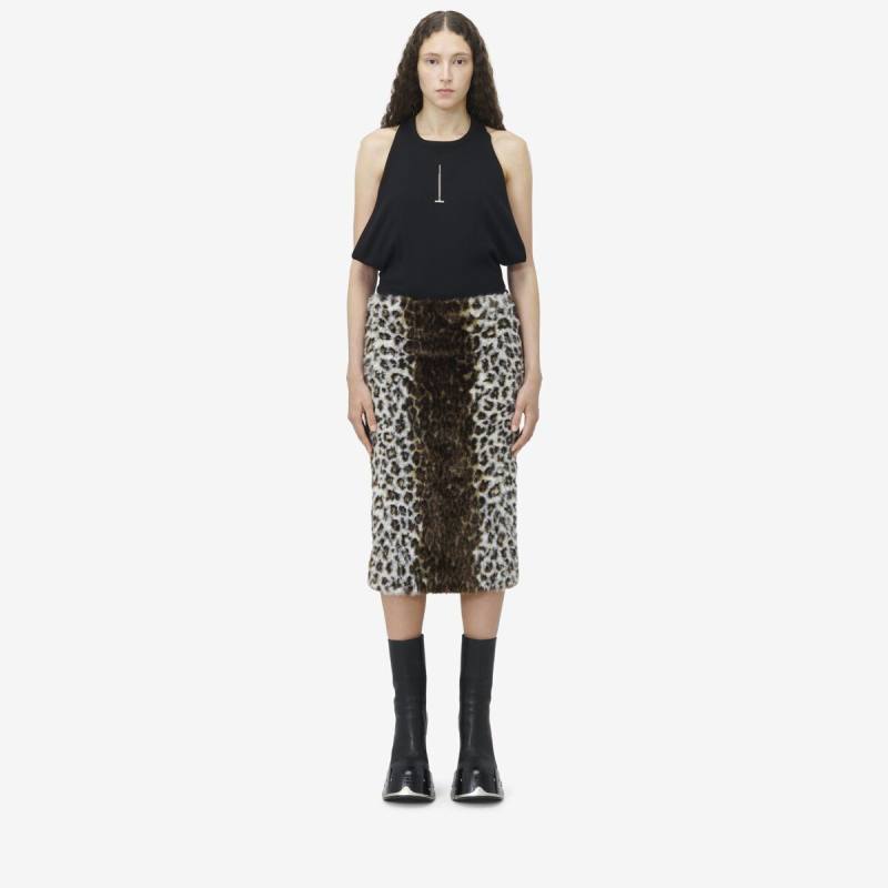 Alexander McQueen Women's Multicoloured Leopard Jacquard Pencil Skirt - 8 (Modacrylic & Polyester)